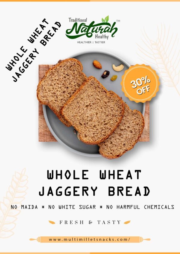 Whole Wheat Jaggery Bread
